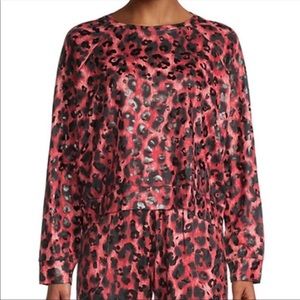 Terez Red & Black Cheetah Print Pullover Sweater S